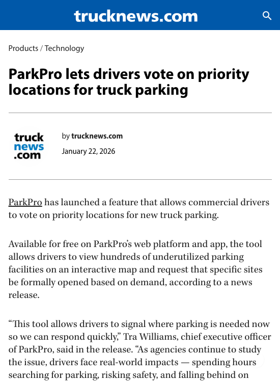 www.trucknews.com_products_parkpro-lets-drivers-vote-on-priority-locations-for-truck-parking_ParkPro_Press