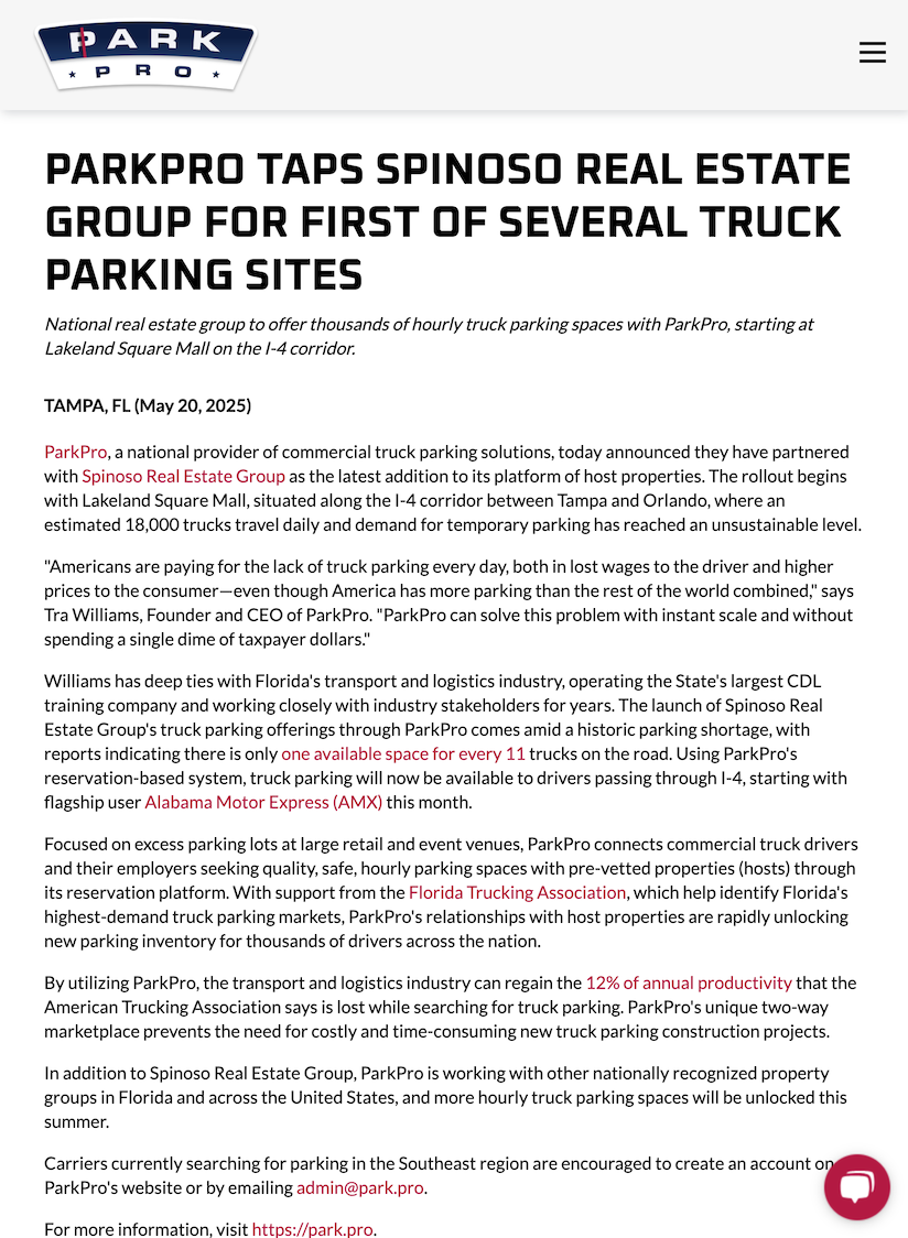 park.pro - Press Release - Spinoso